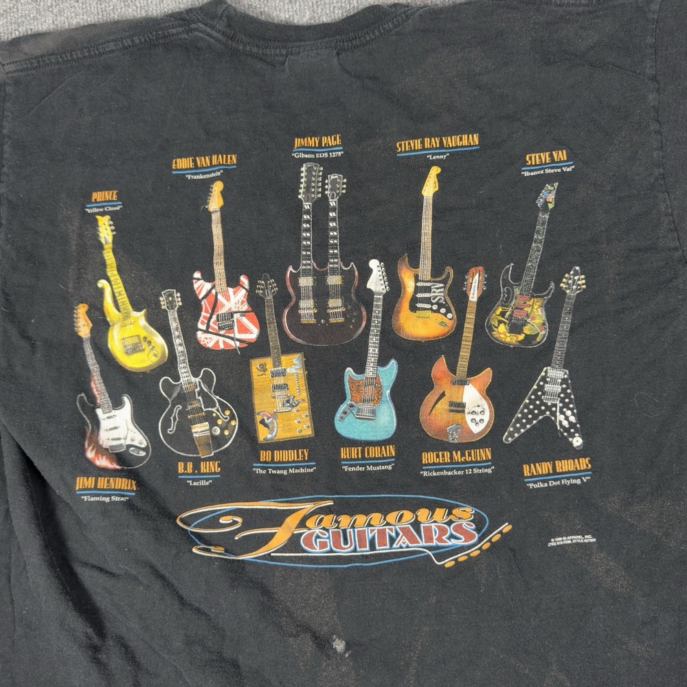 Vintage 90s‎ Rock Guitar Legends T-Shirt XL Cobain Vai Page Prince - Picture 2 of 7